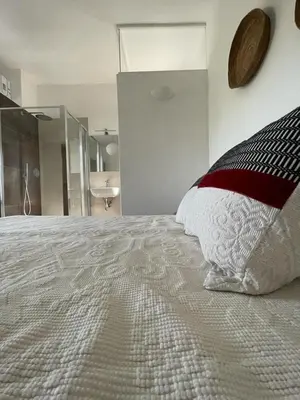 Letto o letti in una camera di Kepos room