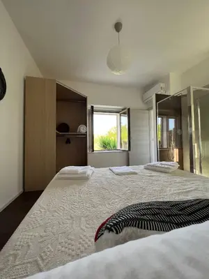 Letto o letti in una camera di Kepos room