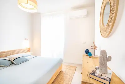 Letto o letti in una camera di Oltremare, Patio, two steps from the sea