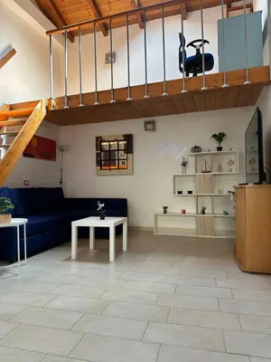 TV o dispositivi per l'intrattenimento presso Stylish Loft Trivano Cagliari 2 beds/2 bath