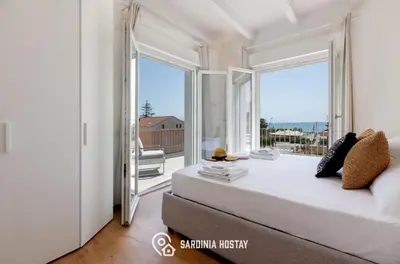 Letto o letti in una camera di Villa Dubois