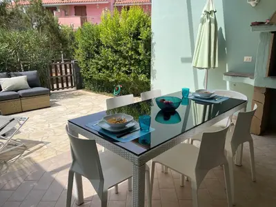 Area soggiorno di Casa Luna a Porto Pino