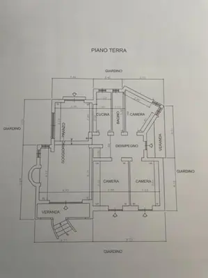Planimetria di Villa immersa nel verde a 150mt dal mare adiacente al Forte Village Resort