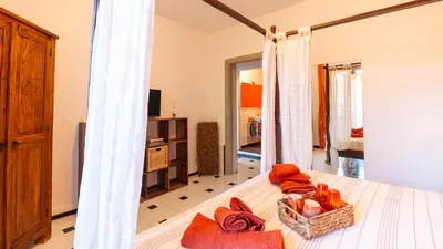 Letto o letti in una camera di Ben House