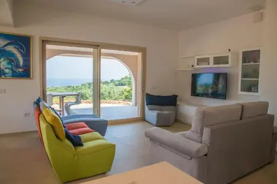 TV o dispositivi per l'intrattenimento presso Villa Dune di Scivu