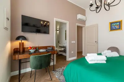 Letto o letti in una camera di Ginett's House