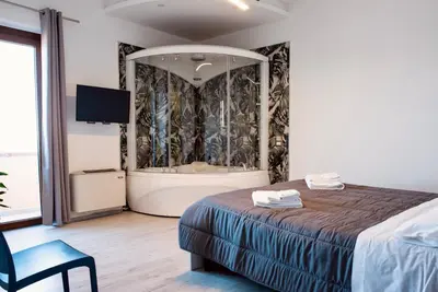 Letto o letti in una camera di Albamarina