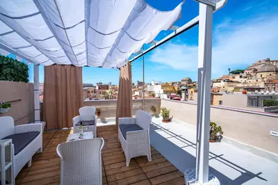 Balcone o terrazza di Panoramic House with terrace - Marina
