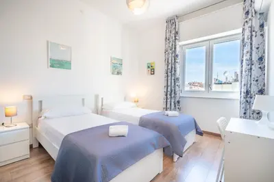 Letto o letti in una camera di Panoramic House with terrace - Marina
