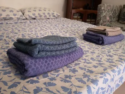 Letto o letti in una camera di Casa Alberto