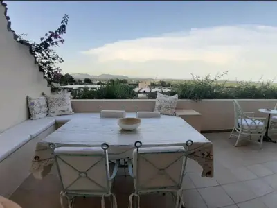 Balcone o terrazza di Casa Erika 38 in Is Molas Golf Resort