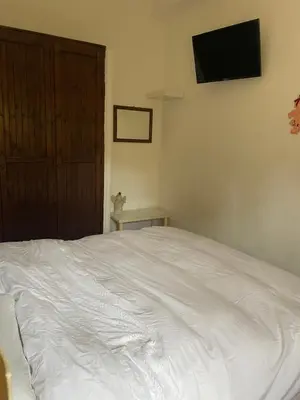Letto o letti in una camera di Villa Bianca, piscina e panorama