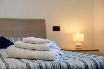 Letto o letti in una camera di Villa Barbara