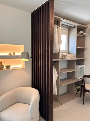 Area soggiorno di Vireo Rooms