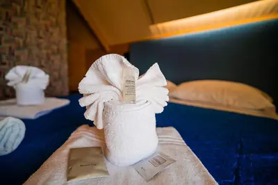 Letto o letti in una camera di AgriGlamping Munai