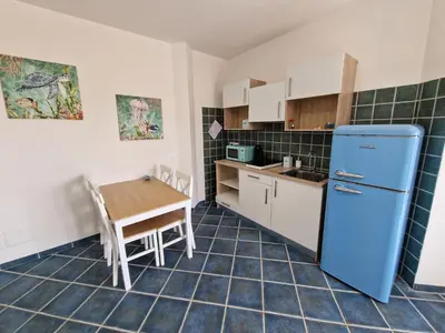 Cucina o angolo cottura di Oasi Blu Monolocale Vista Mare