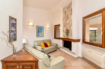 Area soggiorno di Villas with private pool just 400 meters from the Costa Rei - beach