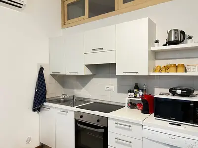 Cucina o angolo cottura di Casa Dedè nel centro storico di Cagliari