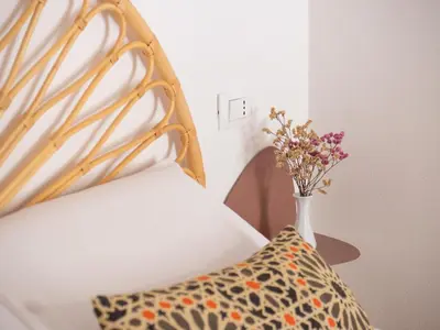Letto o letti in una camera di Casa Tina