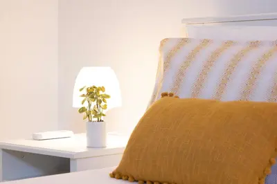Letto o letti in una camera di Blue Heaven