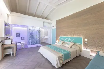 Letto o letti in una camera di Villa Girasole