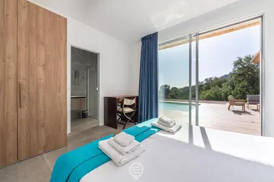 Letto o letti in una camera di Villa Gali