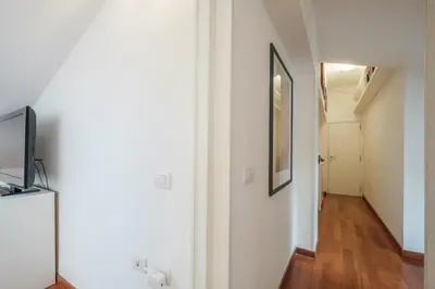 TV o dispositivi per l'intrattenimento presso Private terrace- Modern apartament 5 minutes from the sea