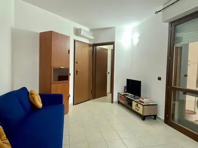 TV o dispositivi per l'intrattenimento presso Appartamento in centro con terrazza