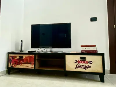 TV o dispositivi per l'intrattenimento presso Appartamento in centro con terrazza