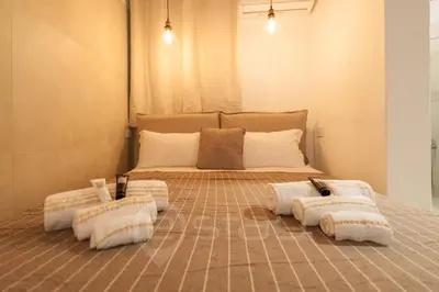 Letto o letti in una camera di Lilla Myra