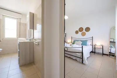 Letto o letti in una camera di Casa Valsimon immersa nel verde
