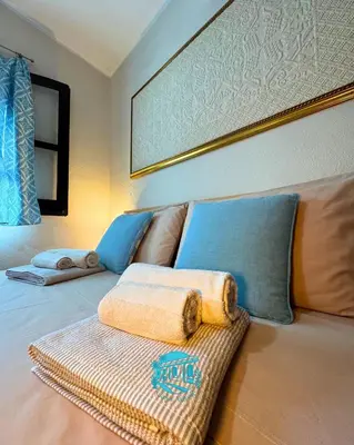 Letto o letti in una camera di Casa Antele