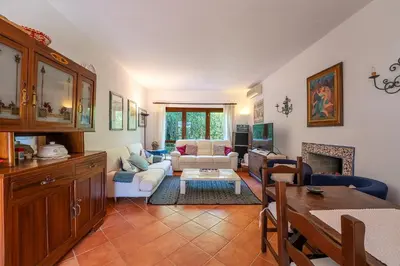 Area soggiorno di Villa Giulia Premium, 300 mt to beach SouthSardiniaHolidays