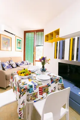 Area soggiorno di Teulada cozy flat with pool and beach access