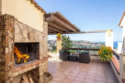 Balcone o terrazza di [Costa Verde - Panoramic Stay] Terrace Wifi BBQ AC