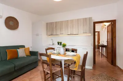 Area soggiorno di Su Scannu - Stylish Beach apartment with Lounge terrace