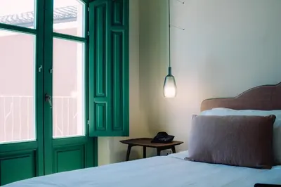 Letto o letti in una camera di Casa di Nonno