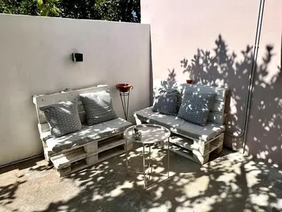 Area soggiorno di Lemon Tree House nahe Sant Antioco & Kitespot