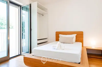 Letto o letti in una camera di Villa Margine Rosso