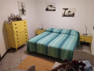 Letto o letti in una camera di Villa Ventura, Chia