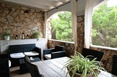 Area soggiorno di Appartamento in residence con piscina