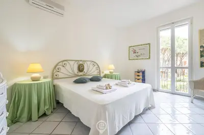 Letto o letti in una camera di Villa Chiara