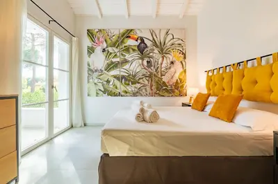 Letto o letti in una camera di Lux Villa Fiorenza, 250 m to beach SouthSardiniaHolidays