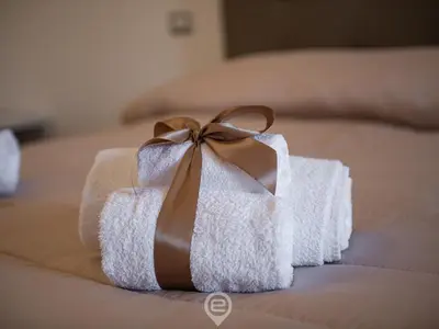 Letto o letti in una camera di Villa Monica