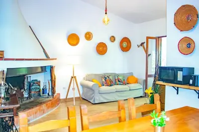 Area soggiorno di S'Arenada 1P, villa only 600m from the beach