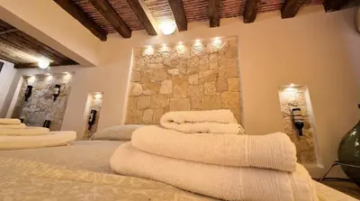 Letto o letti in una camera di Borgo Antico - Barrique Studio