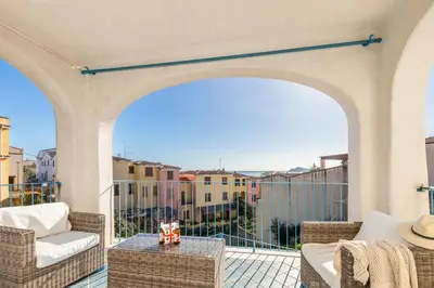 Balcone o terrazza di Casa Bynos Supramonte vista mare A