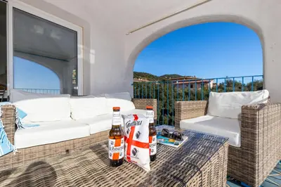 Balcone o terrazza di Casa Bynos Supramonte vista mare B