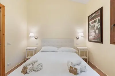 Letto o letti in una camera di Villa Luce