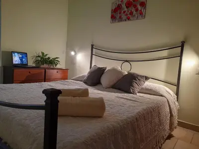 Letto o letti in una camera di Casa Giampiero